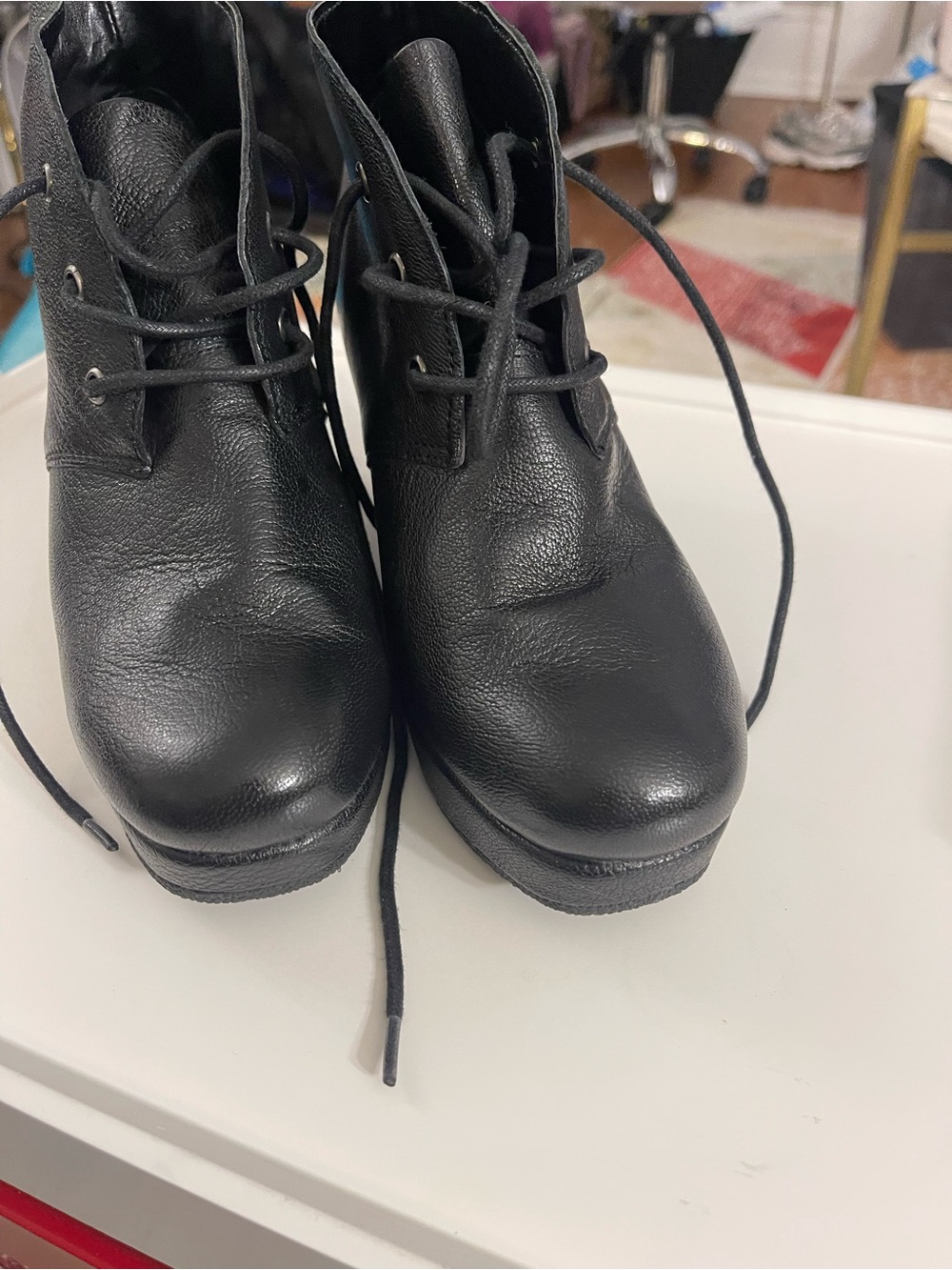 BCBG Black Lace-Up Women's Ankle Boots